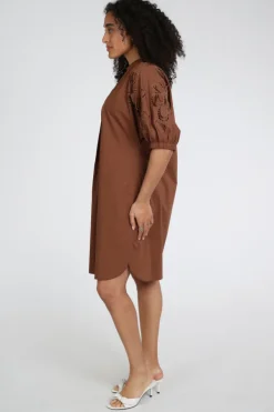 Luisa Cerano 738667-4202 Jurk driekwart mouw Vicuna