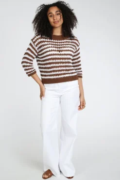 Luisa Cerano 138795-5917 Pull korte mouw Vicuna