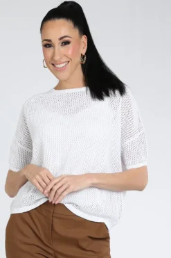 Luisa Cerano 138768-5894 Pull korte mouw Wit