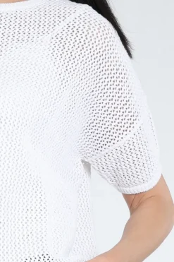 Luisa Cerano 138768-5894 Pull korte mouw Wit