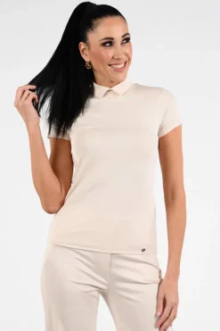 Marc Cain AA 48.55 J14 T-shirt korte mouw Zand