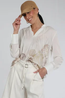 Marc Cain AC 55.07 J58 Blouse lange mouw Off white