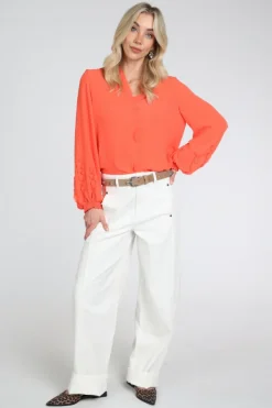 Marc Cain AC 51.32 W30 Blouse lange mouw Koraal