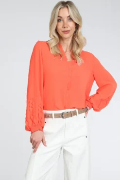 Marc Cain AC 51.32 W30 Blouse lange mouw Koraal