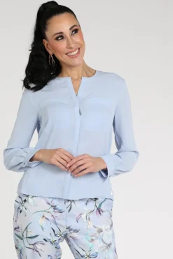 Marc Cain AC 51.26 W90 Blouse lange mouw Licht blauw