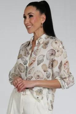 Marc Cain AC 51.39 W51 Blouse lange mouw Off white