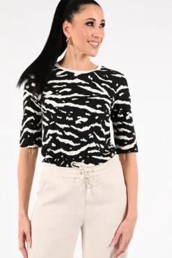 Marc Cain AR 48.38 J10 T-shirt driekwart mouw Zwart