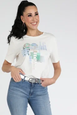 Marc Cain AS 48.20 J36 T-shirt korte mouw Off white
