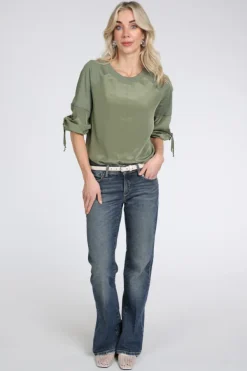 Marc Cain AS 55.08 J67 T-shirt lange mouw Olijf