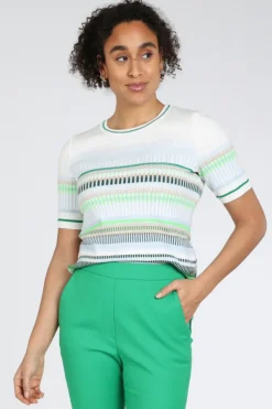 Marc Cain AS 41.12 M17 Pull korte mouw Licht blauw