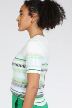 Marc Cain AS 41.12 M17 Pull korte mouw Licht blauw