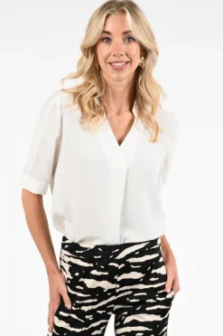 Marc Cain AS 51.12 W70 Blouse lange mouw Off white