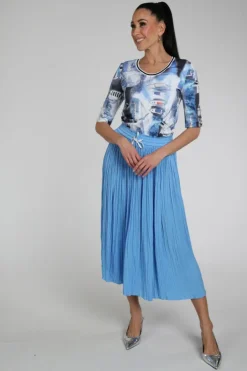 Marc Cain AS 71.09 W39 Rok wijd lang Licht blauw