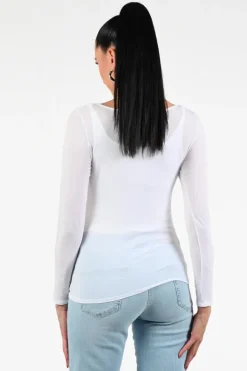 Marc Cain +E 48.35 J03 T-shirt lange mouw Wit