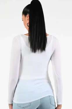 Marc Cain +E 48.35 J03 T-shirt lange mouw Wit