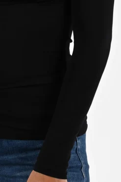 Marc Cain +E 48.35 J03 T-shirt lange mouw Zwart