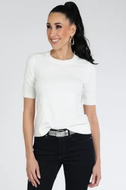 Marc Cain +E 41.06 M11 Pull korte mouw Off white