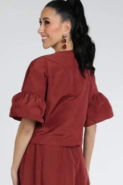 MaxMara break mm10007 Blouse korte mouw Cerise