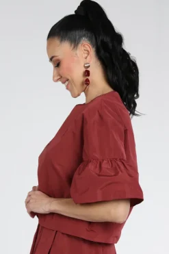 MaxMara break mm10007 Blouse korte mouw Cerise