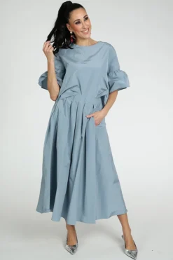 MaxMara break mm10007 Blouse korte mouw Licht blauw