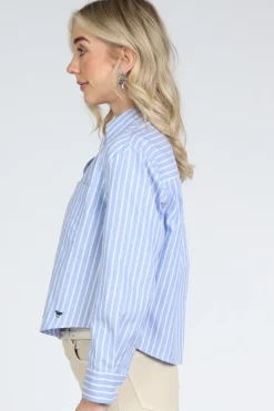 MaxMara Cartone mm10200 Blouse lange mouw Licht blauw