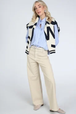 MaxMara Cartone mm10200 Blouse lange mouw Licht blauw