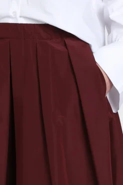 MaxMara Curvato mm10197 Rok wijd lang Bordeauxrood