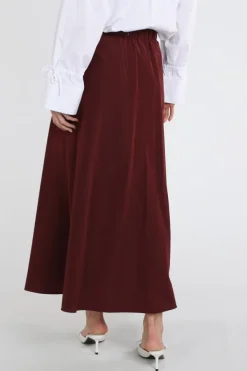 MaxMara Curvato mm10197 Rok wijd lang Bordeauxrood