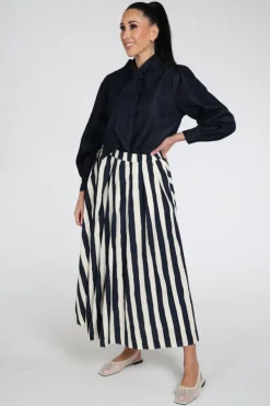 MaxMara duomo mm10183 Rok wijd lang Marine