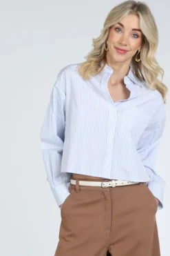 MaxMara Eden mm10165 Blouse lange mouw Licht blauw