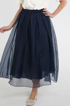 MaxMara visino mm100035 Rok wijd lang Marine