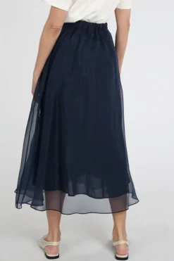 MaxMara visino mm100035 Rok wijd lang Marine