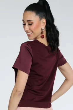 MaxMara Zona mm13103 Blouse korte mouw Bordeauxrood