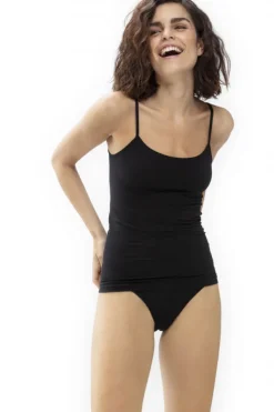 MEY Superfine Organic25815 Spaghetti top zwart