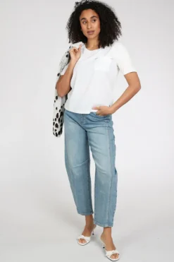 Monari 410467 Blouse korte mouw Off white