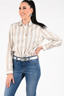 Monari 809634 Blouse lange mouw Beige