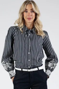 Monari 410344 Blouse lange mouw Marine