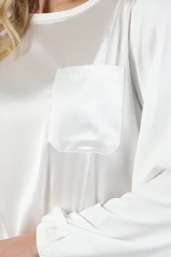 Monari 410110 Blouse lange mouw Off white