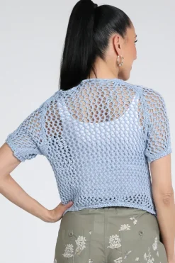 Monari 409945 Pull korte mouw Licht blauw