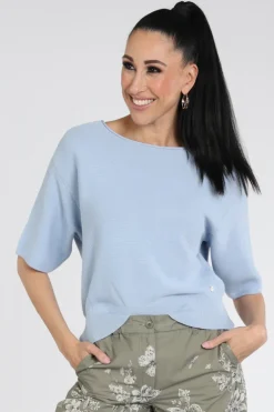 Monari 409948 Pull korte mouw Licht blauw