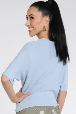 Monari 409948 Pull korte mouw Licht blauw