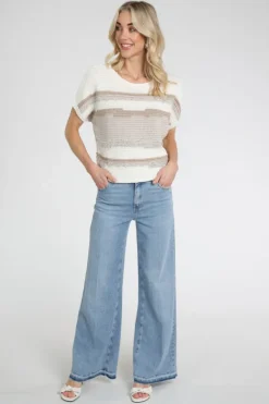 Monari 410442 Pull korte mouw Zand