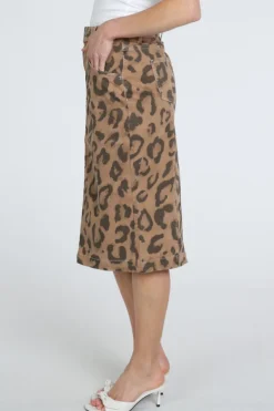 Monari 410094 Rok recht kort Bruin