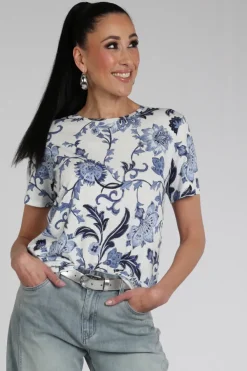 Monari 410666 T-shirt korte mouw Blauw