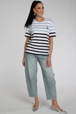 Monari 410626 T-shirt korte mouw Blauw