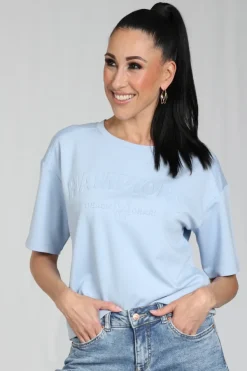 Monari 410638 T-shirt korte mouw Licht blauw
