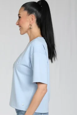 Monari 410638 T-shirt korte mouw Licht blauw