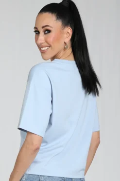 Monari 410638 T-shirt korte mouw Licht blauw