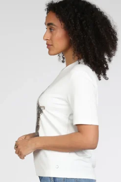 Monari 410142 T-shirt korte mouw Off white
