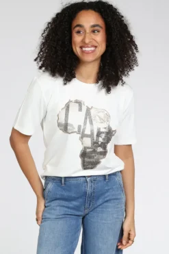 Monari 410142 T-shirt korte mouw Off white